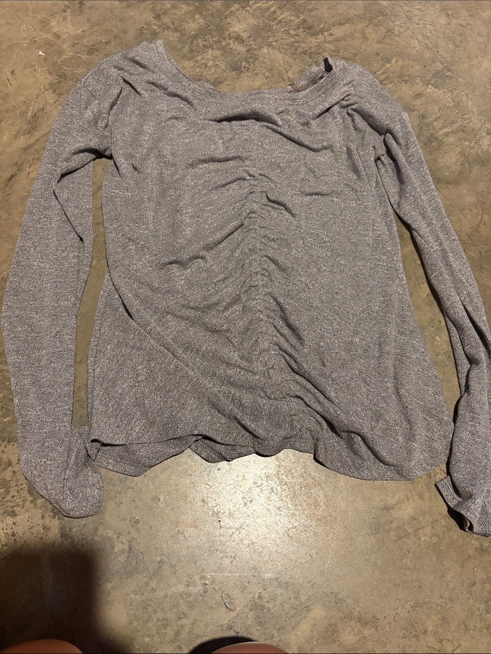Zella Heather Gray Ruched Long-Sleeve Tee